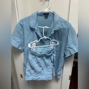 J Crew soft gauze shirt-sleeve pajama set